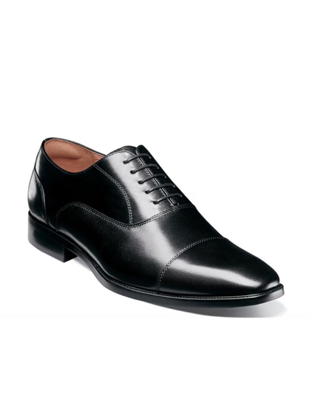 Florsheim Men's Francisco Cap Toe Oxford – Black Leather, Size 9D